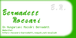bernadett mocsari business card