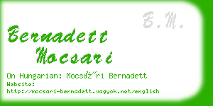 bernadett mocsari business card